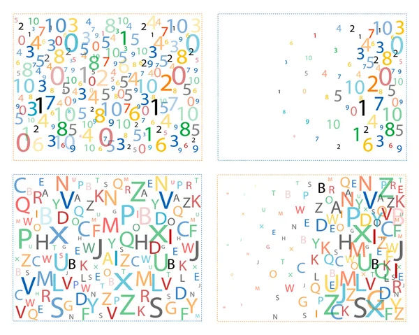 Ensemble de lettres et de chiffres — Image vectorielle