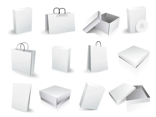 買い物袋および箱 — ストックベクタ