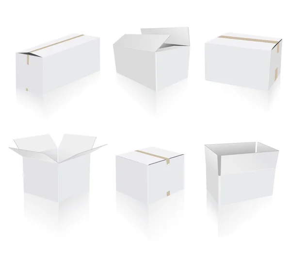 Białe pudełka — Wektor stockowy