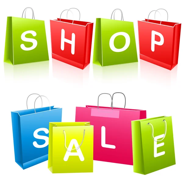 Sale shopping bags — Stock Vector