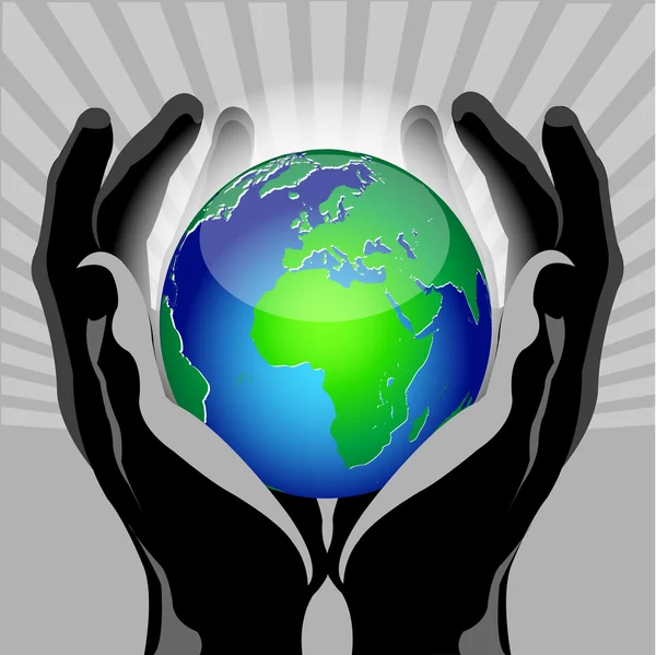 Globe des mains — Image vectorielle