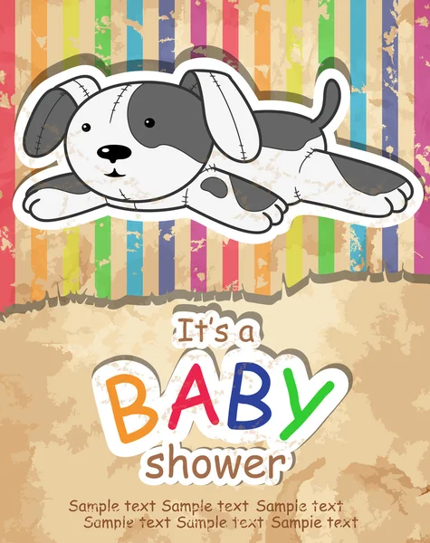 Carte postale bébé avec chien . — Image vectorielle