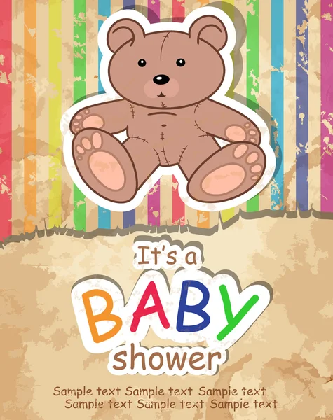 Cartolina del bambino con orso . — Vettoriale Stock