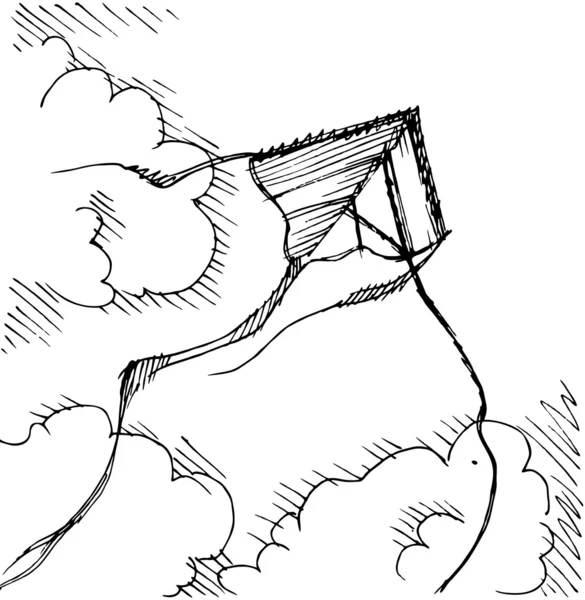 Kite och moln. — Stock vektor