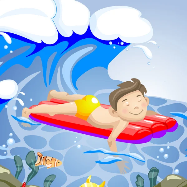 Garçon natation . — Image vectorielle