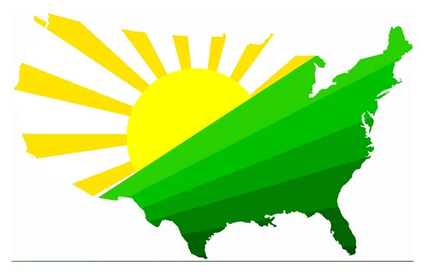 Usa goes green and yellow icon — Stock Photo, Image
