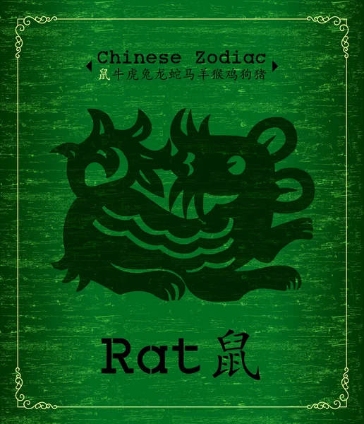 Wektor chiński Zodiak-rok szczura — Wektor stockowy