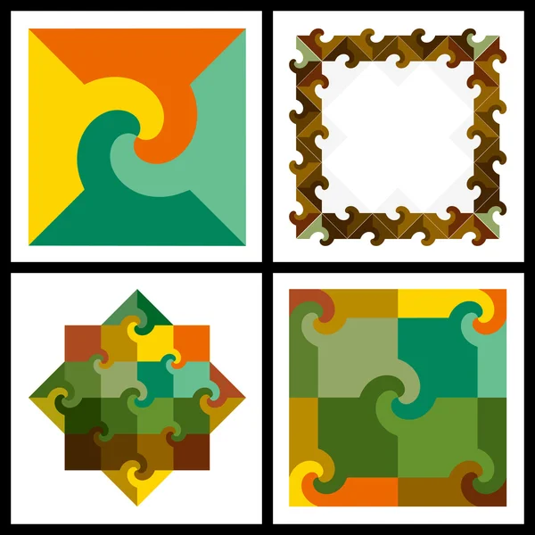 Vector multicolor remolino cuadrados patrón — Archivo Imágenes Vectoriales