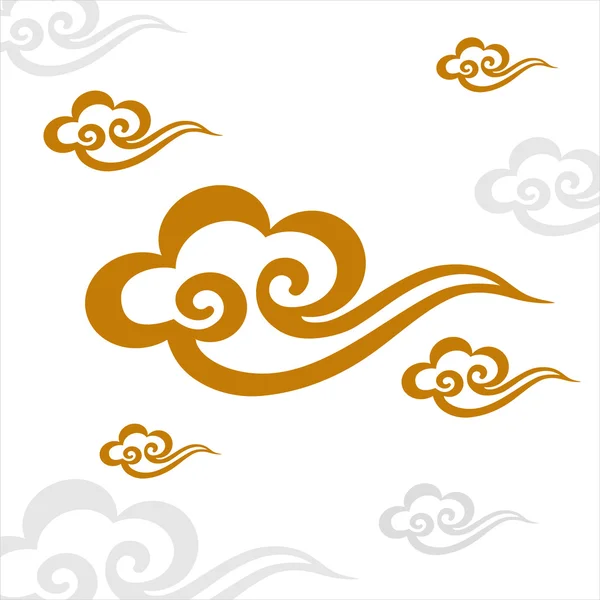 Modello di nuvola vettoriale cinese — Vettoriale Stock