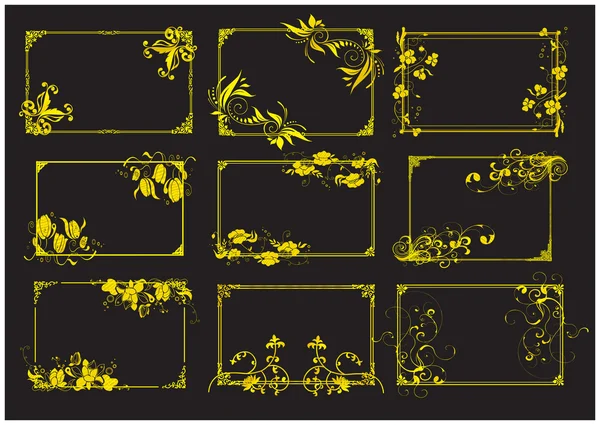 Aureate ramar dekorativa mönster — Stock vektor