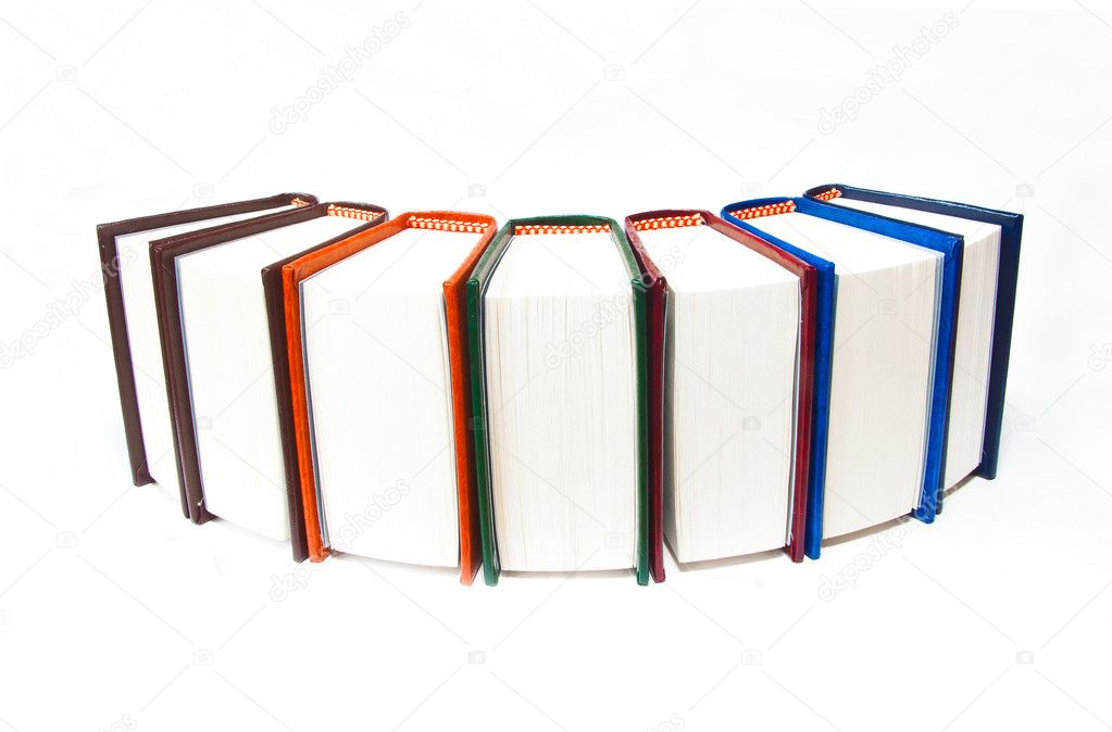 Books are on a white background