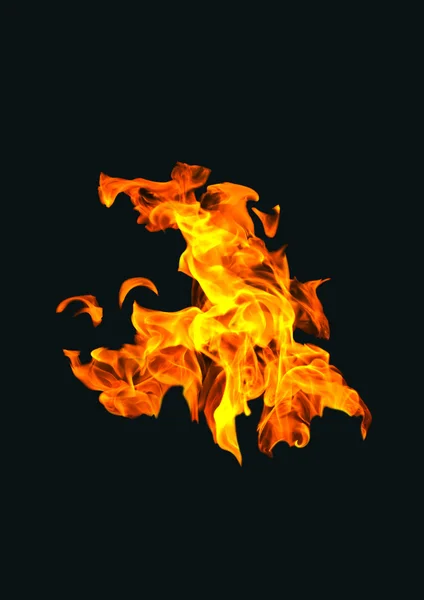 Las llamas sobre un fondo negro — Foto de Stock
