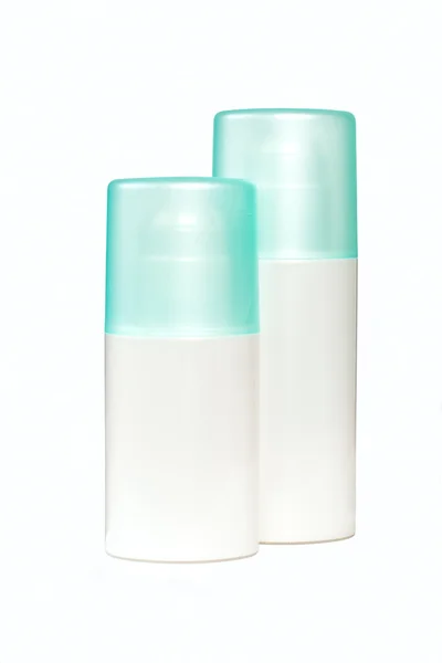 Plastové lahve s kosmetikou Stock Snímky