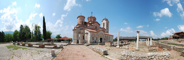 Panorama of Plaosnik and St.. Clement's Church - St. Panteleimon, Ohrid, Macedonia