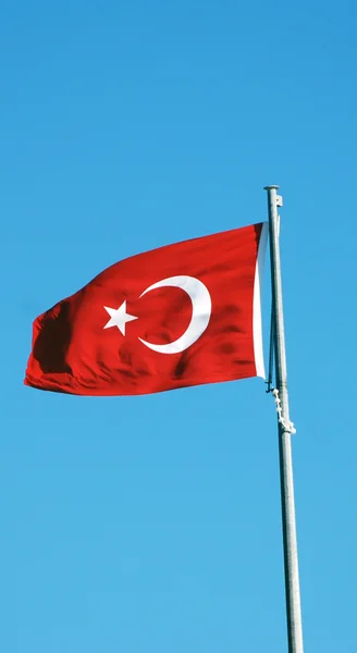 Turkish flag on the flagpole — Stock Photo, Image