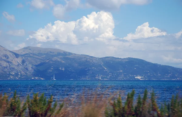 Krajobraz wyspy Korfu, Morze Jońskie, Grecja — Zdjęcie stockowe