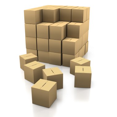Stacking Cardboard Boxes clipart