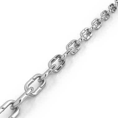 Links of a chain on a white background