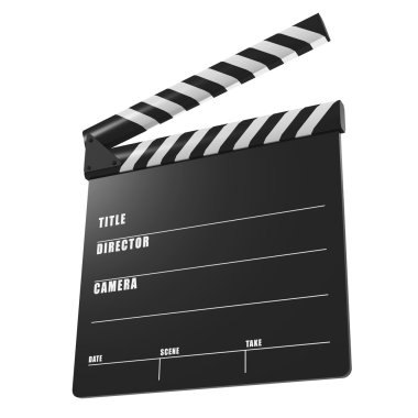 Clapboard or film clapper clipart