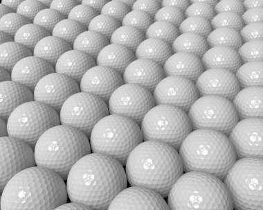 Background of white golf balls clipart