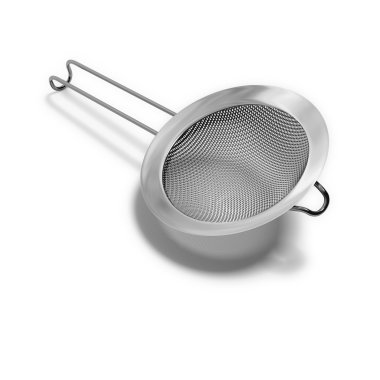 Small chrome kitchen strainer clipart