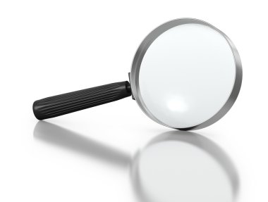 Magnifier on a White Background with Reflection clipart