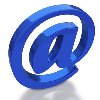 Email symbol with reflection on white background clipart