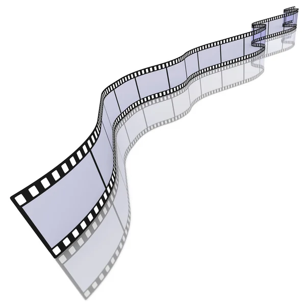 Longo curly tira de filme em branco 35 milímetros de transparência — Fotografia de Stock