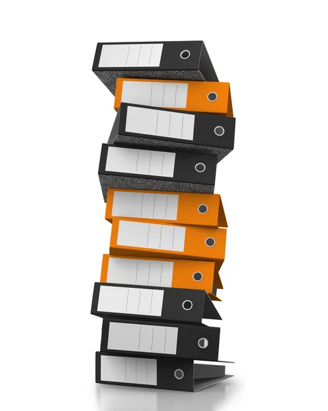 Office folders stacked on white background — Stock Photo, Image