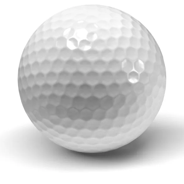 Enda golfboll på vit bakgrund — Stockfoto