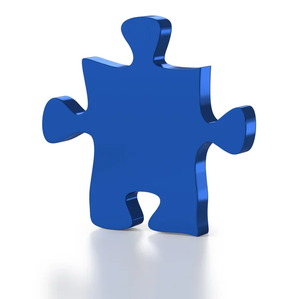 Single Blue Puzzle Piece — Stock Photo, Image