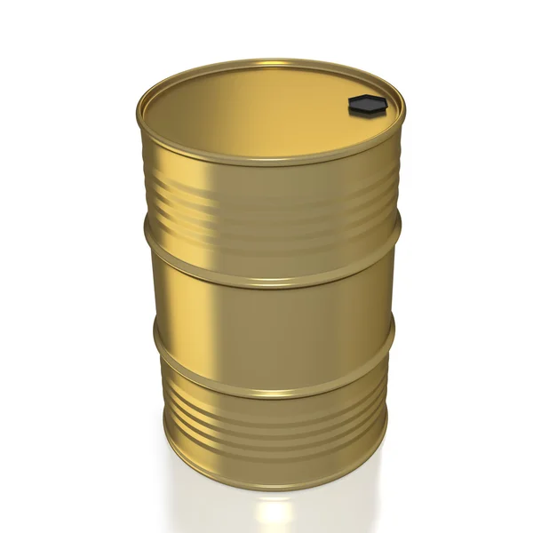 Single golden oil barrel — Stock Photo, Image