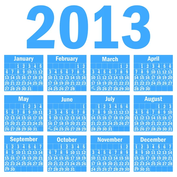 Kalendarz 2013. — Wektor stockowy