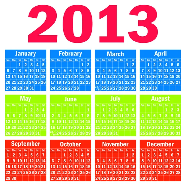 Kalender 2013. — Stockvector
