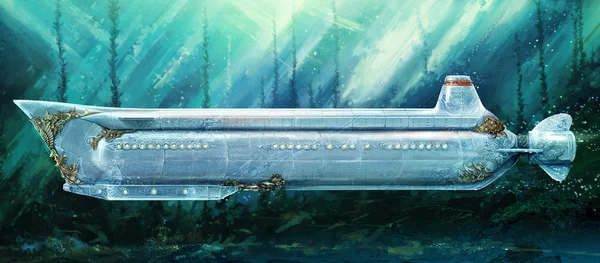 Ponorka pod vodou — Stock fotografie
