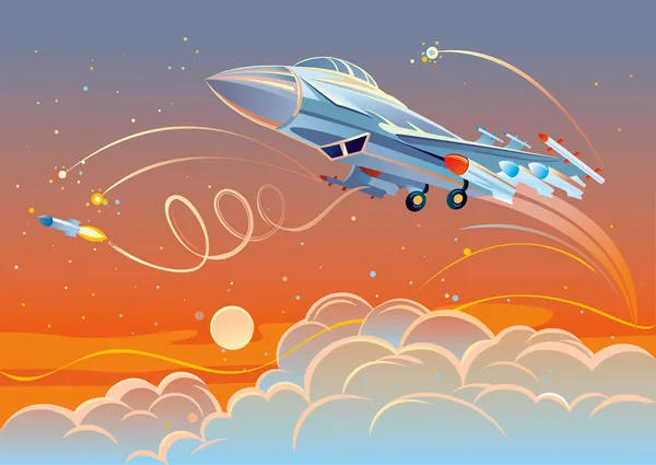 Avion plus léger militaire — Image vectorielle