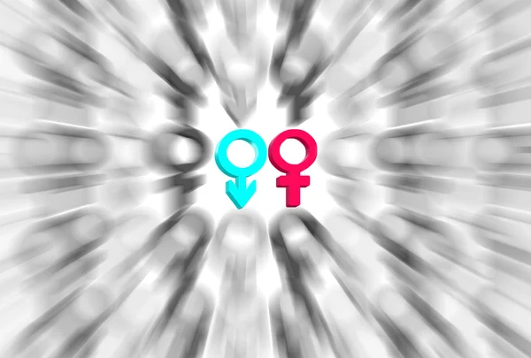 Sex symbool van mannelijke en vrouwelijke op geïsoleerde Wit — Stockfoto