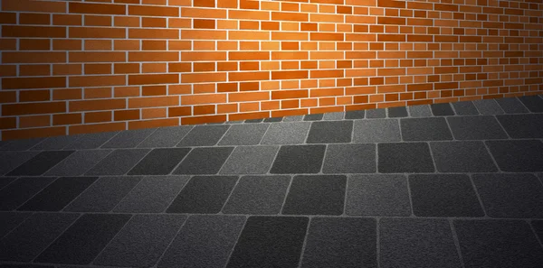 Brickwall sidewalk — Stock Photo, Image