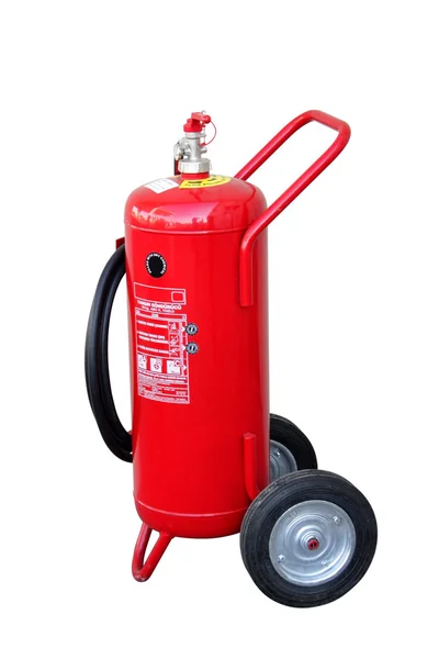 Extintor de incendios grande con ruedas, incluida la ruta de recorte —  Fotos de Stock
