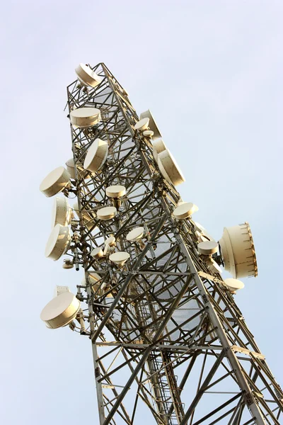 Cell phone transmitter base station tower — Stock Photo, Image