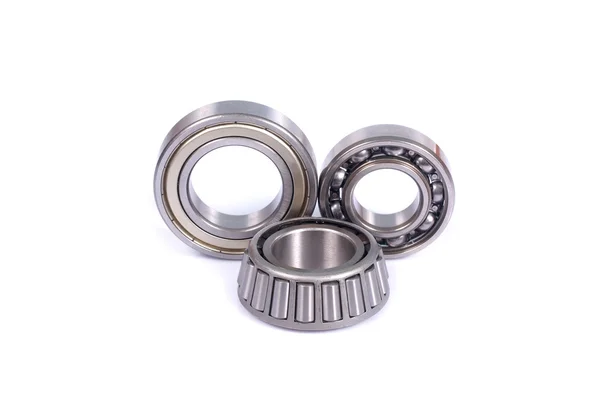 Three different type ball bearings isolated on white background — Stock Photo, Image