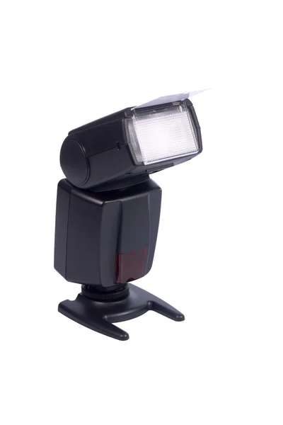 Externe speedlight met reflector plaat en diffuser geïsoleerde o — Stockfoto