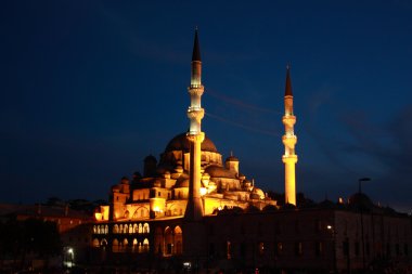 New Mosque Istanbul in night clipart