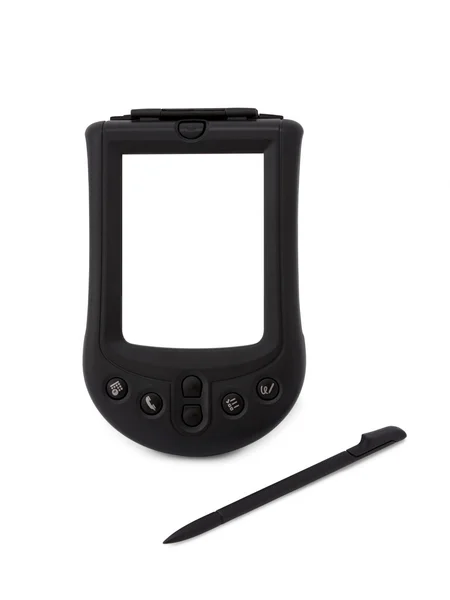 Palm PDA und Stift isoliert auf weißem Hintergrund mit Clippi — Stockfoto
