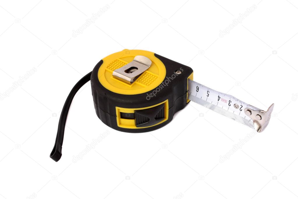 Measuring Tape isolated on white background. Horizontal position