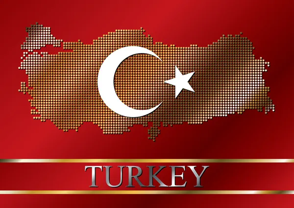 Bandera turca punteada — Vector de stock