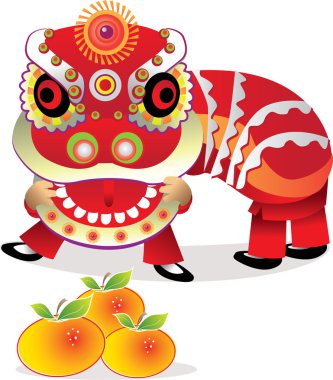 Lion dance clipart