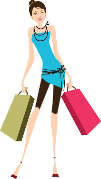 Shopping dame — Image vectorielle