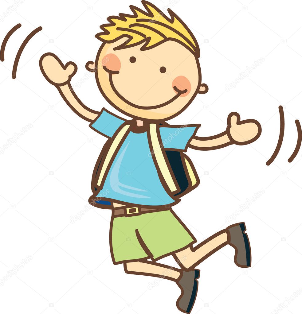 Happy boy jumping