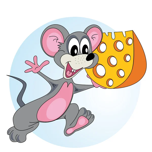 Mouse with cheese — Stock Vector